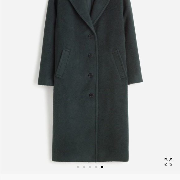 Women's Dark Green Wool Coat - Picture 6 of 10